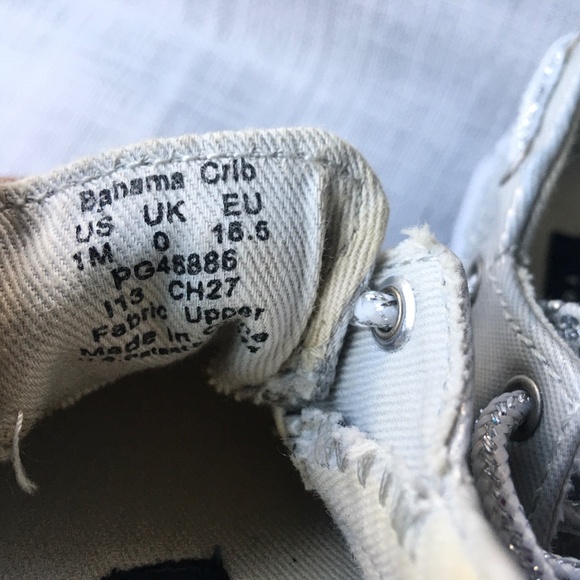 SPERRY TOP-SIDER BAHAMA CRIB SILVER SEQUIN BOAT SHOE BABY GIRLS SIZE 1 - Picture 10 of 12